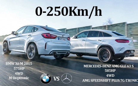 COMPARATIVE!! BMW X6 M 2015 575HP VS MERCEDES BENZ AMG GLE63 S 2015 585HP - 4WD VS 4WD