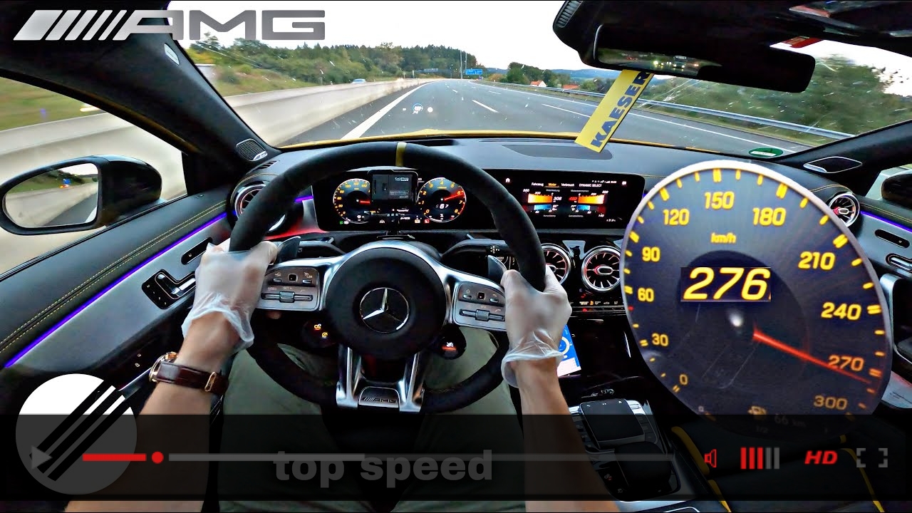 Mercedes-Benz A-Class A45 S AMG 421HP TOP SPEED DRIVE ON GERMAN AUTOBAHN