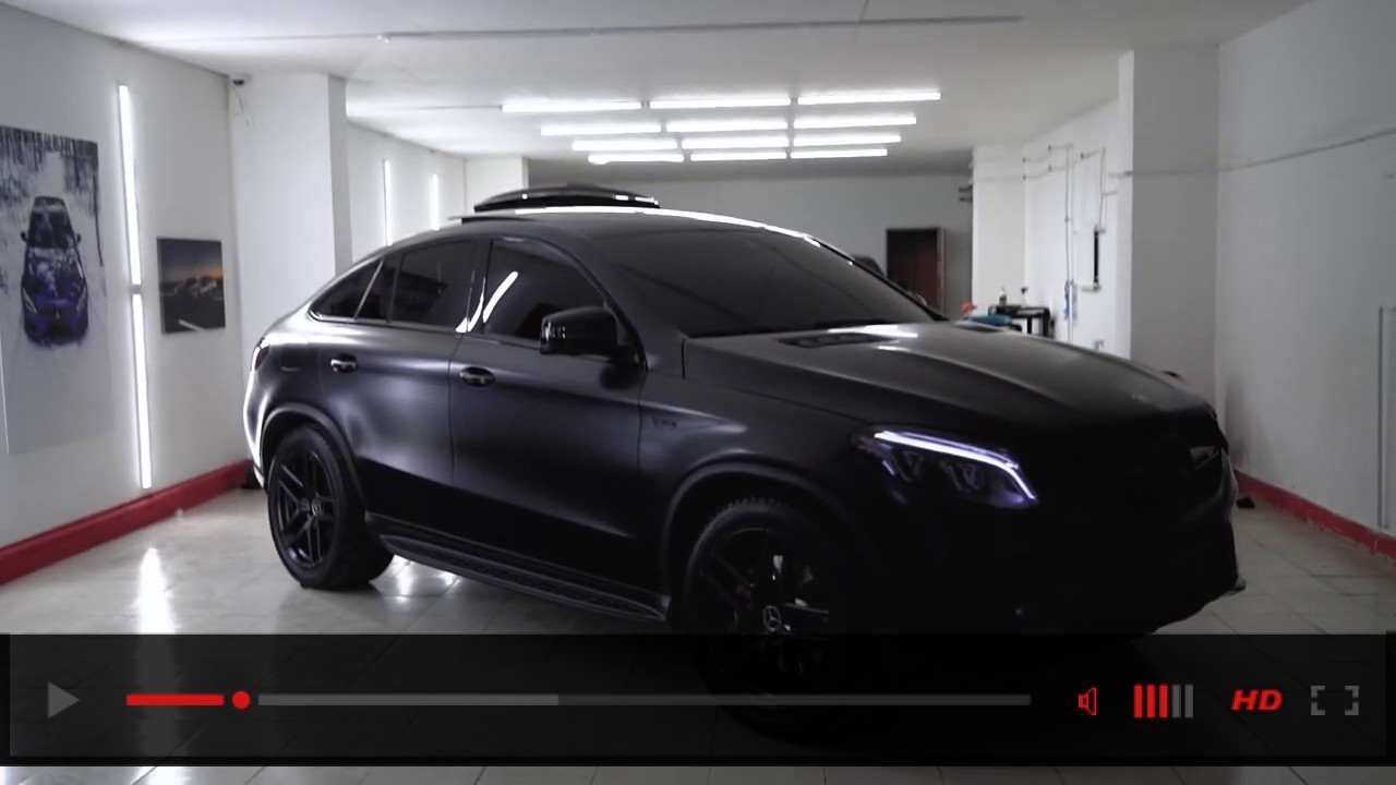 Mercedes Benz GLE Coupe 43 AMG wrapped Black Satin Avery.TuningPlace