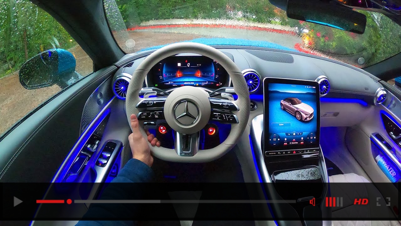 NEW 2022 Mercedes SL 63 55 V8 AMG FIRST DRIVE +SOUND! Interior Exterior Ambiente Light
