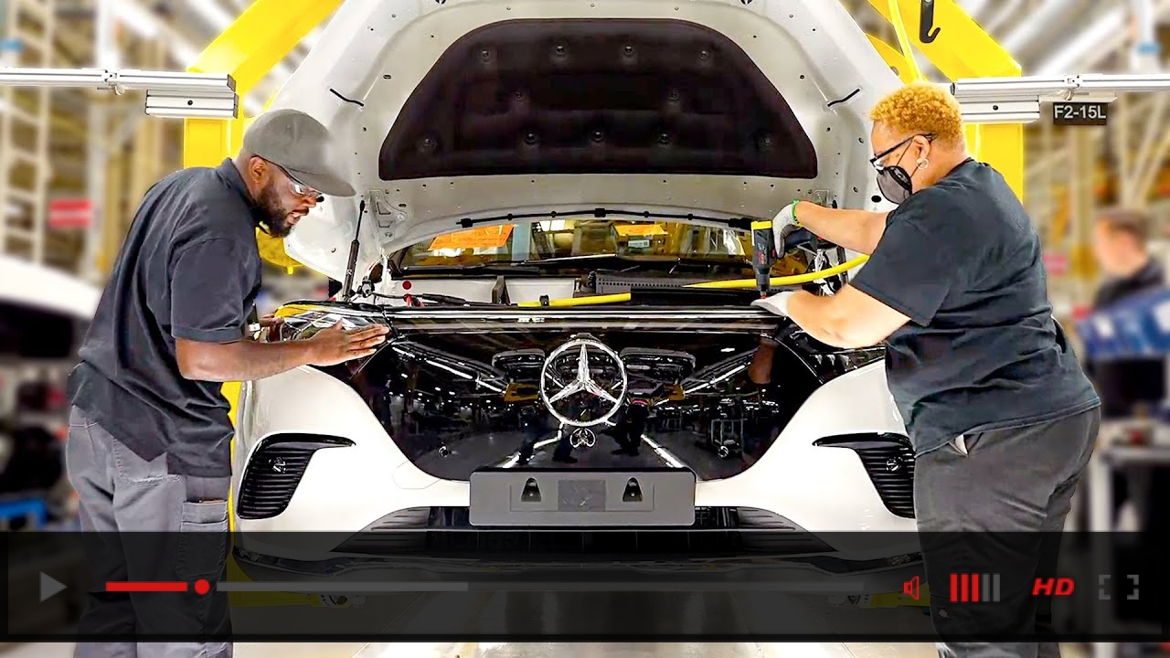 Mercedes EQS Luxury Electric SUV Production Line