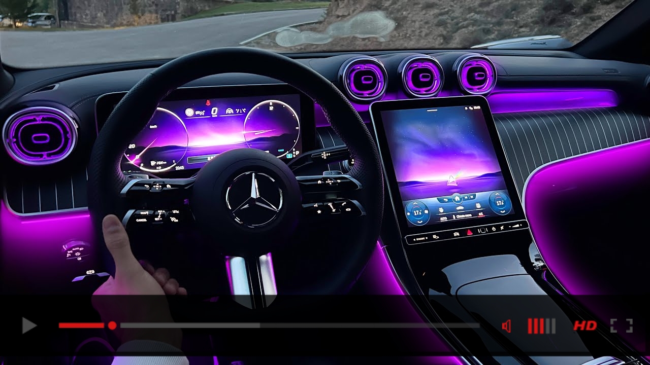 2023 NEW Mercedes-Benz GLC NIGHT Drive POV Review Interior Ambient Lighting GLC220d