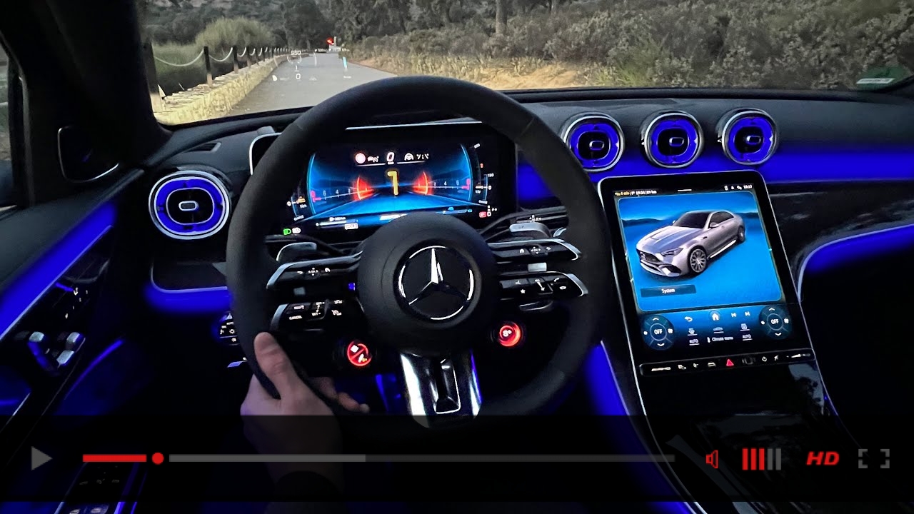 2023 Mercedes C63 AMG POV Night DRIVE +SOUND! Interior Ambiente Review